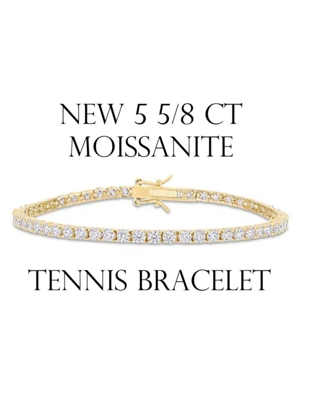NEW Miadora 5 5/8ct Created Moissanite Tennis Bracelet Yellow Sterling Silver